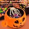 Animatronic Halloween Candy Bowl Decorations - Motion Activated Pumpkin Candy Bowl with Creepy Sound, Skull Hand, Glowing Eyes, for Trick or Treat, Indoor Halloween Party Decoration Candy Bowl